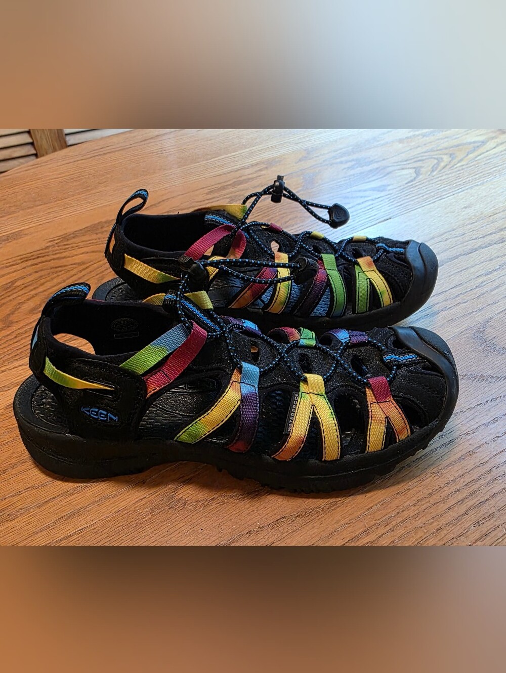 KEEN Whisper Women's 9.5 Sandals Original Tie Dye Rainbow Waterproof 1025038 - Picture 5 of 17